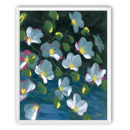 Pale blooms on black