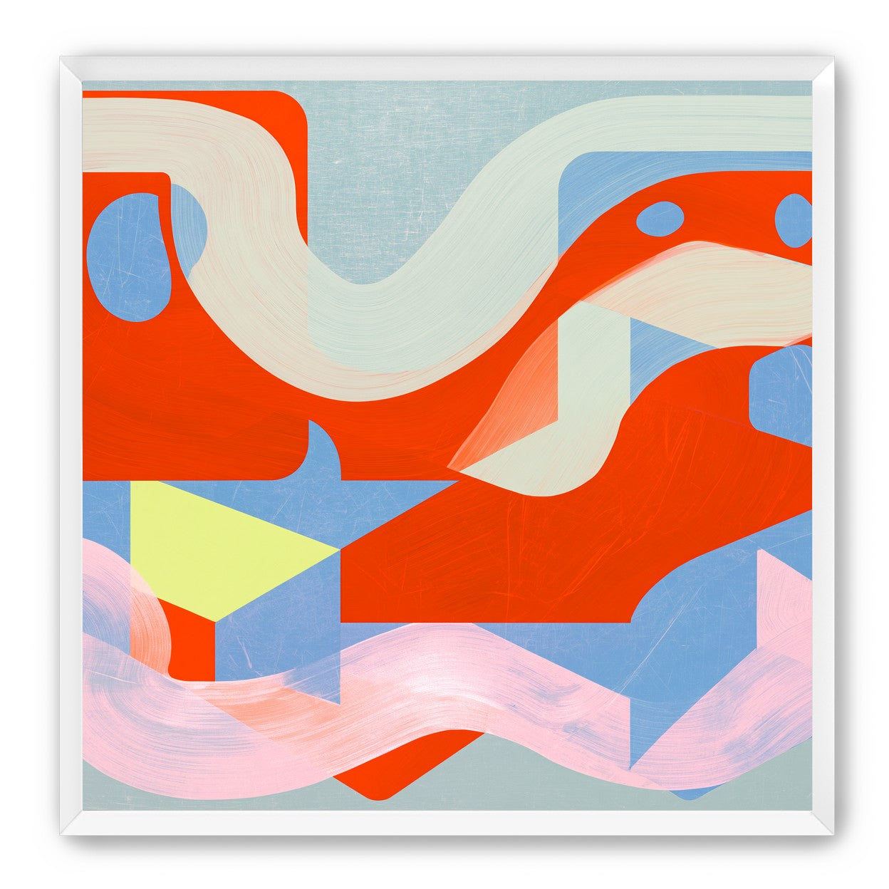 Pale sweep over red blocks