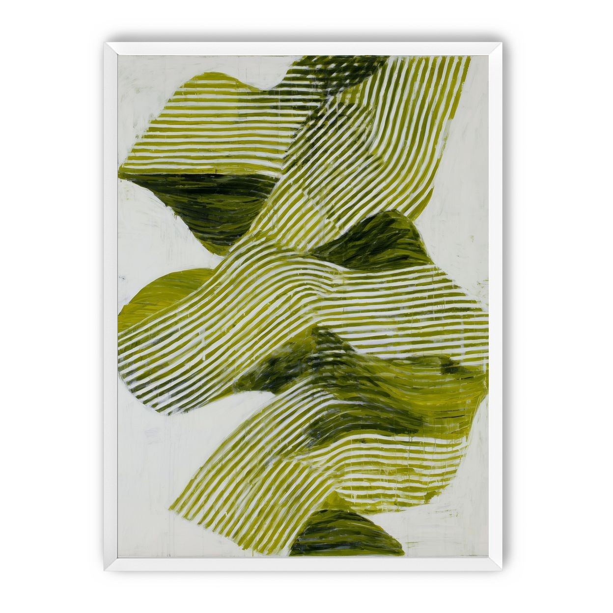 Olive stripes across white