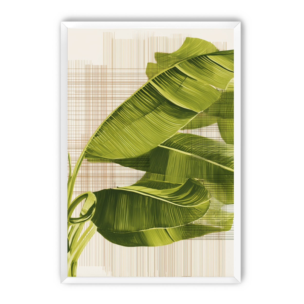 Banana leaves against the grid