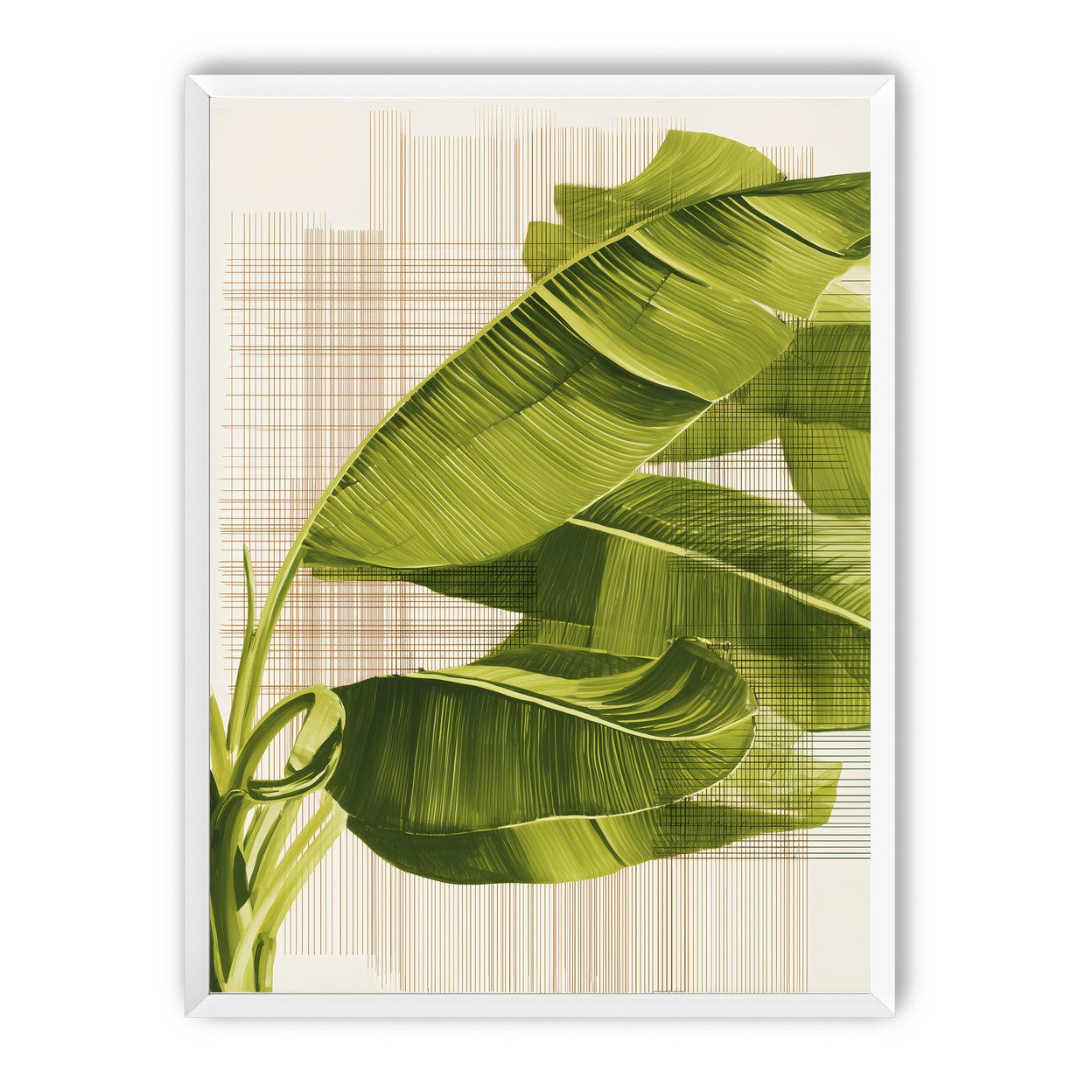 Banana leaves against the grid