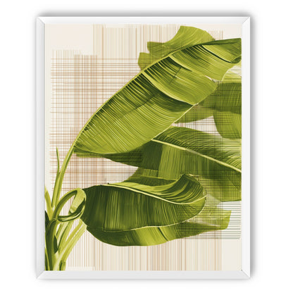 Banana leaves against the grid