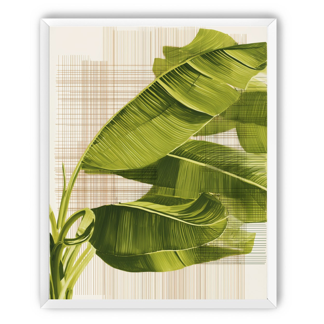 Banana leaves against the grid