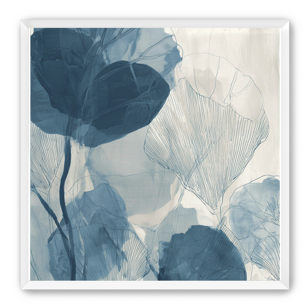 Indigo leaves on paper