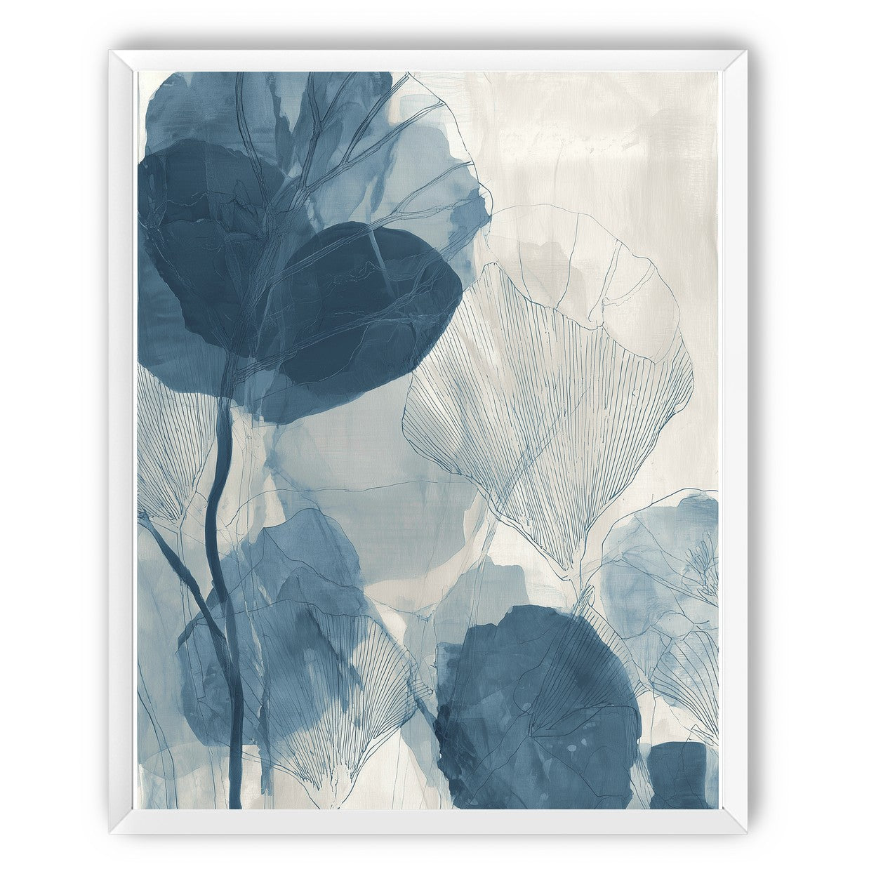 Indigo leaves on paper