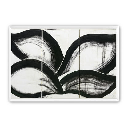 Black arcs across white panels