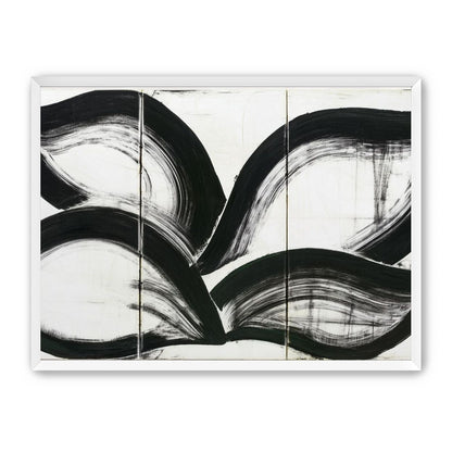 Black arcs across white panels