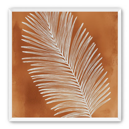 Palm frond in white ink