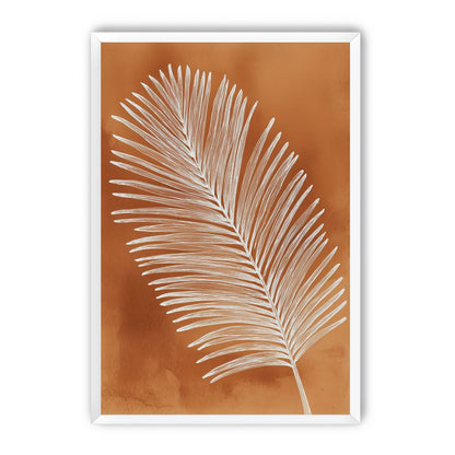 Palm frond in white ink