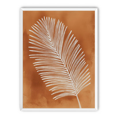 Palm frond in white ink