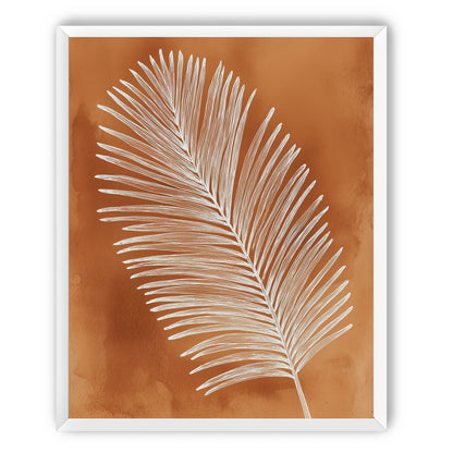 Palm frond in white ink