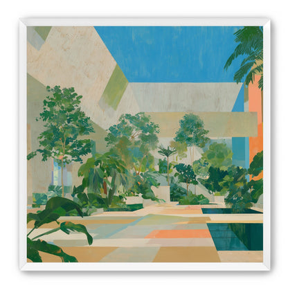 Courtyard where trees meet walls