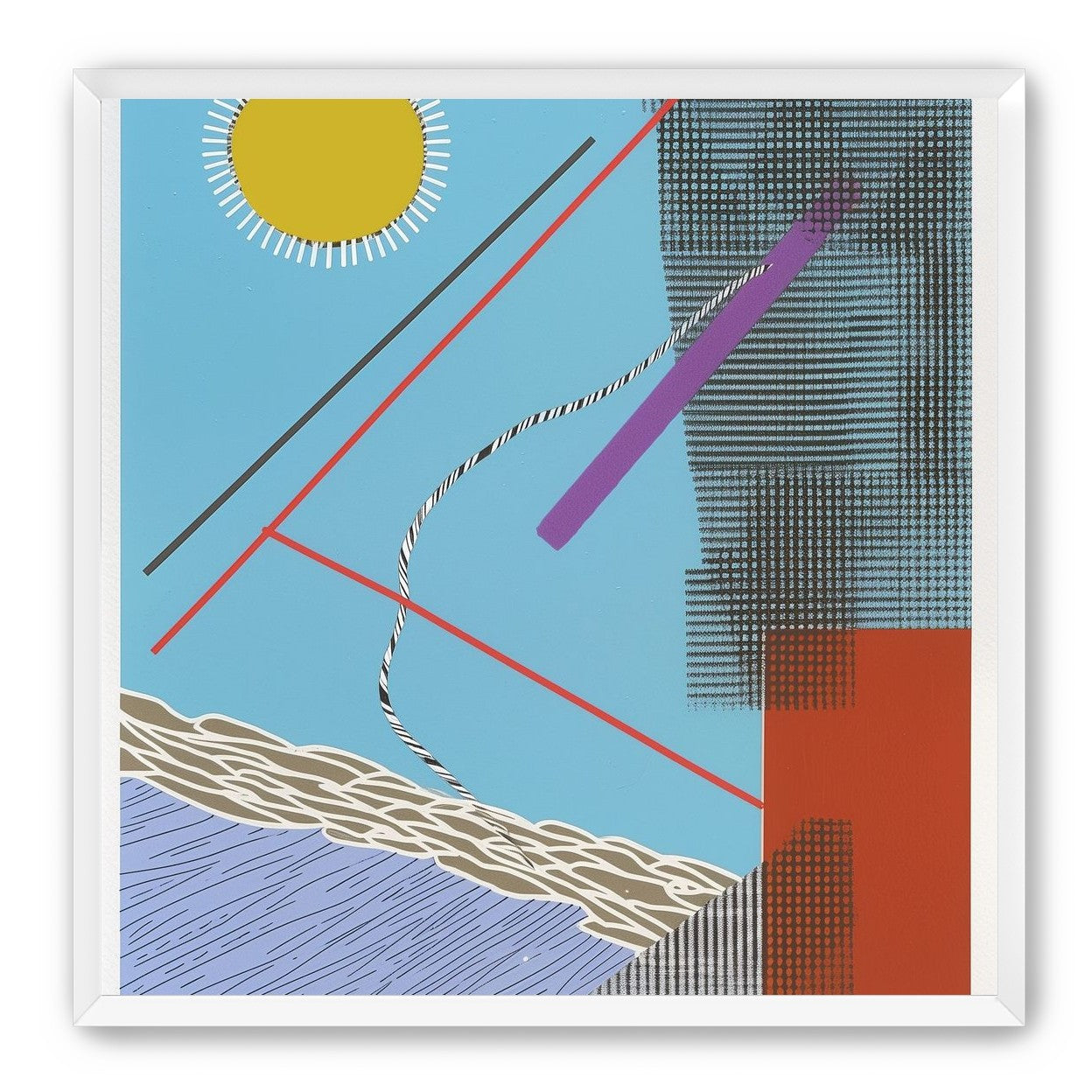 Yellow disc and crossed lines