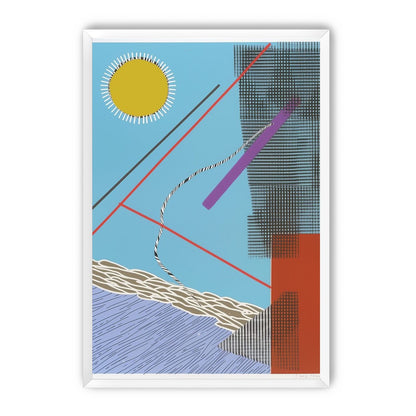 Yellow disc and crossed lines
