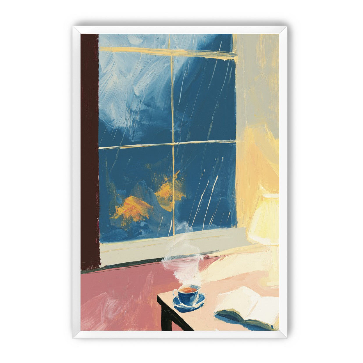 Lamplight on the rainy window
