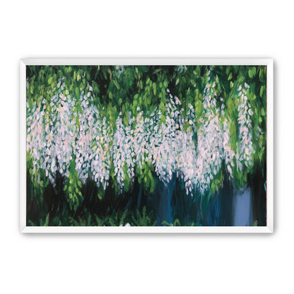 Pale blossoms in green shade