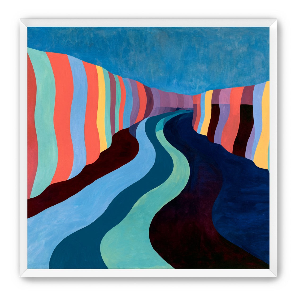 Coral stripes along the bend