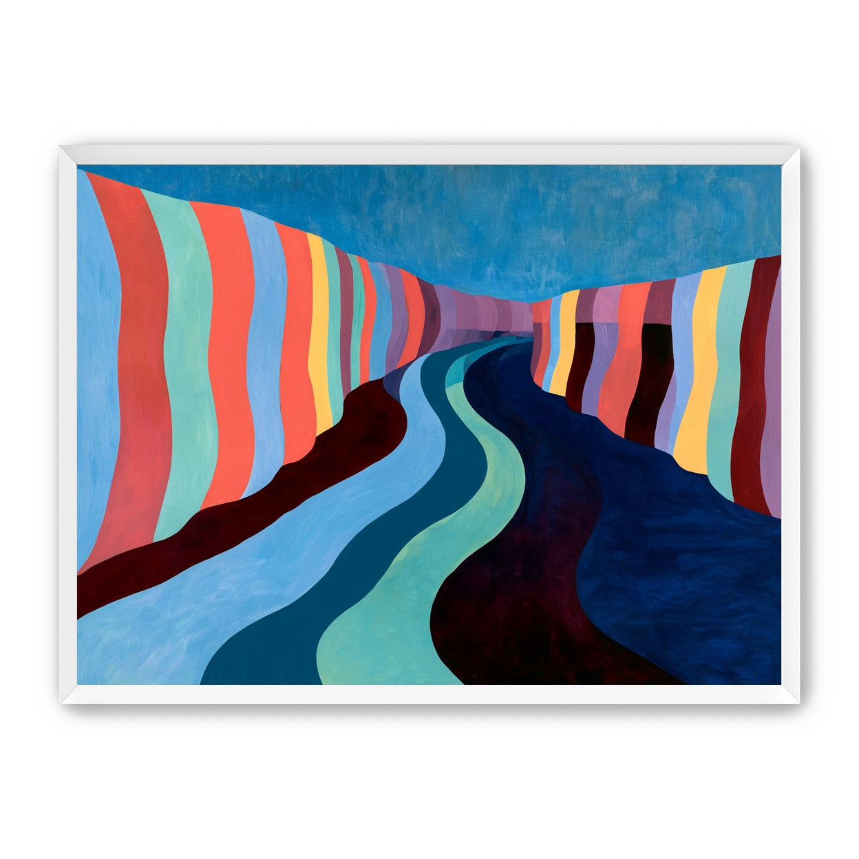 Coral stripes along the bend