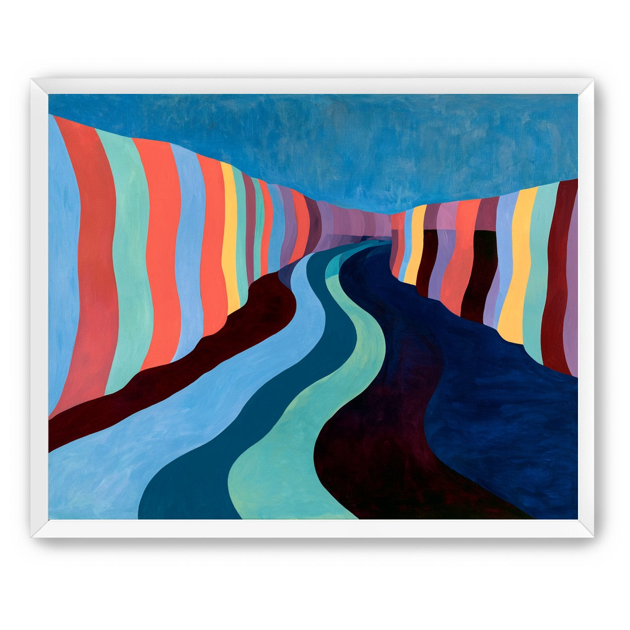 Coral stripes along the bend