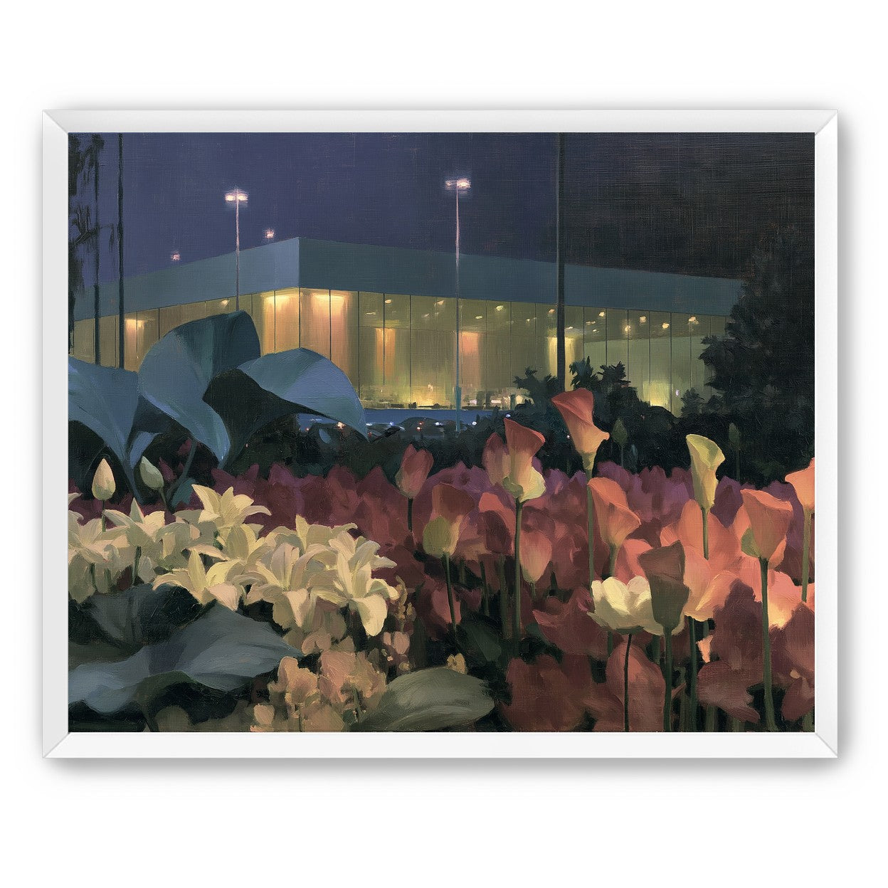Calla lilies by the glass hall