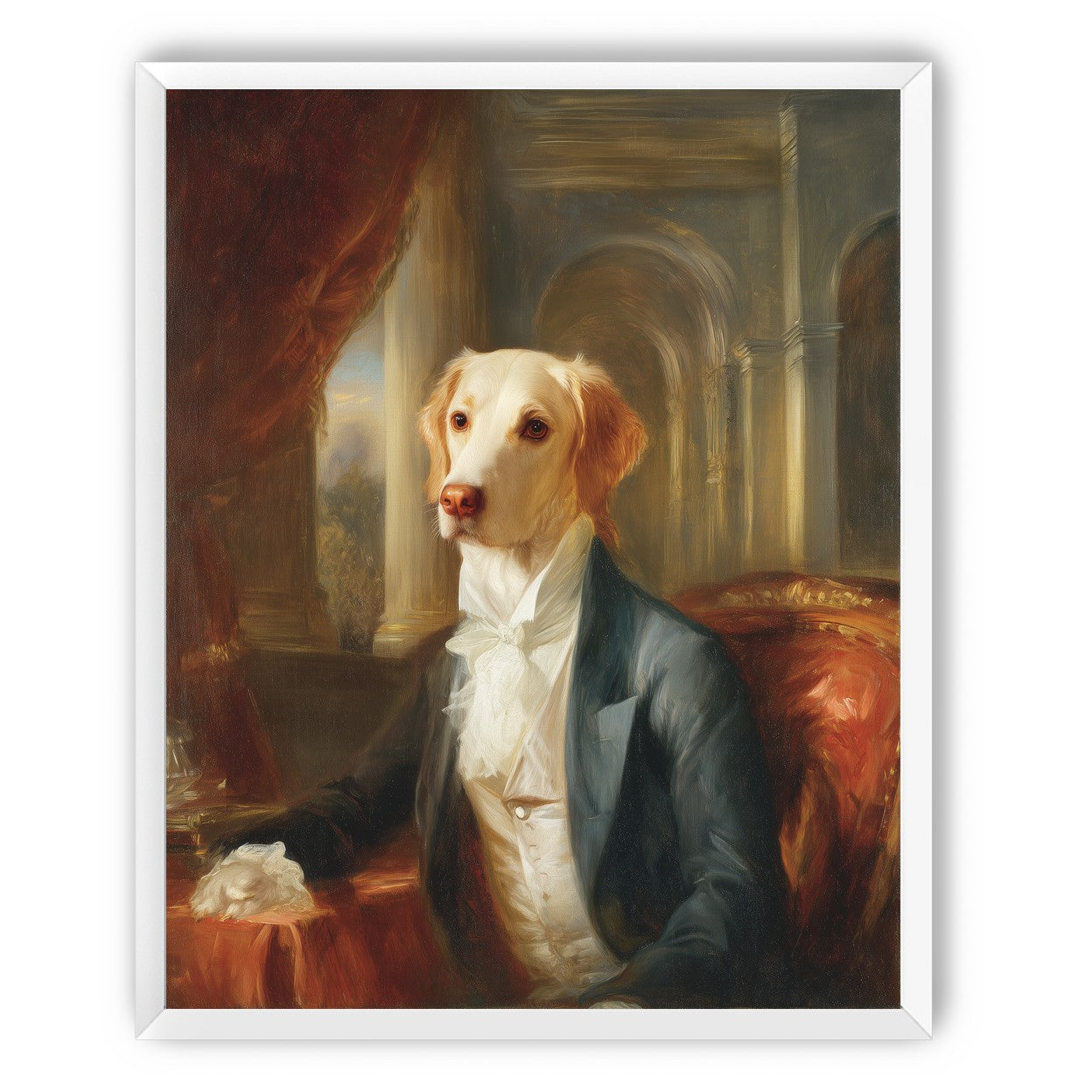 A dog in formal wear