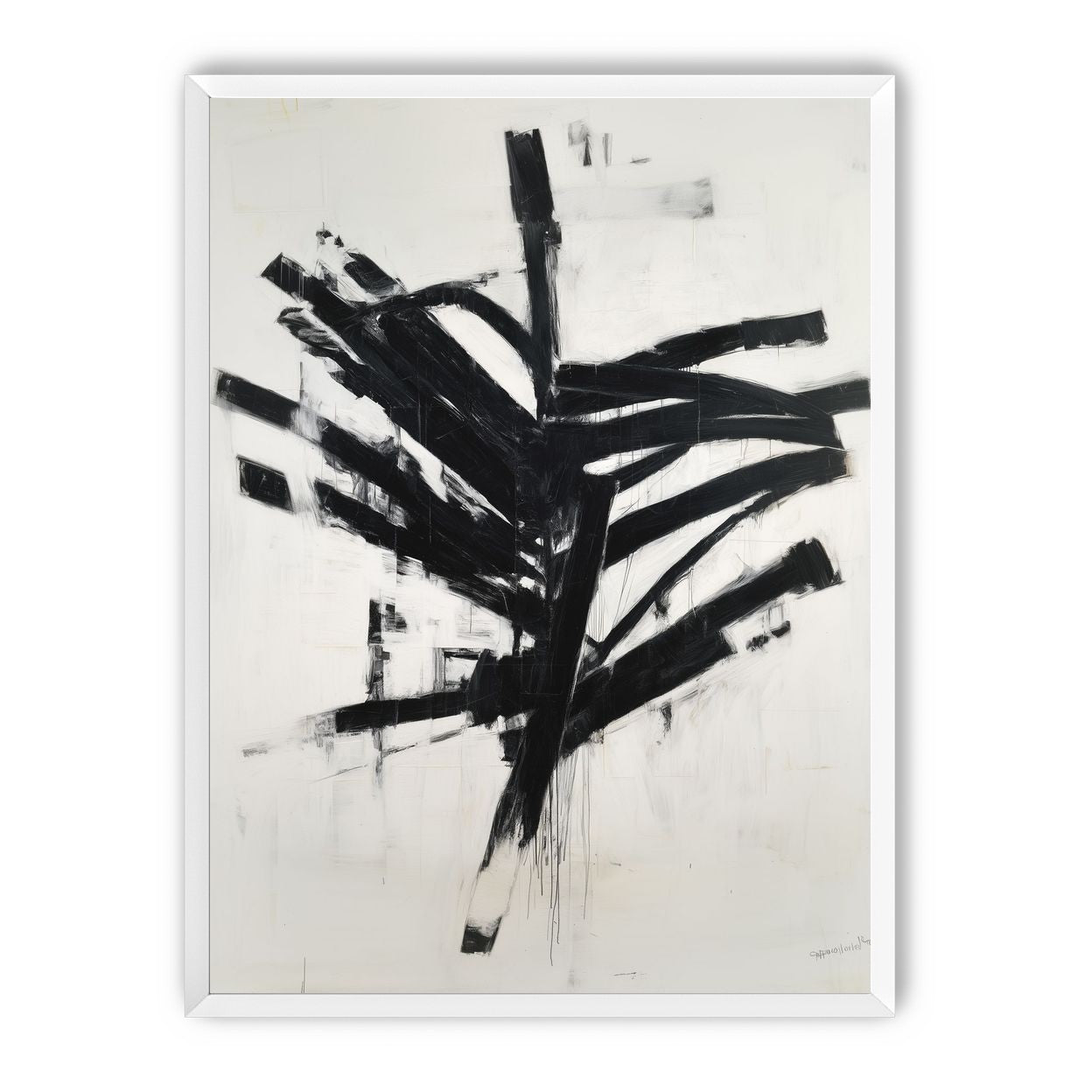 Black mass across white field