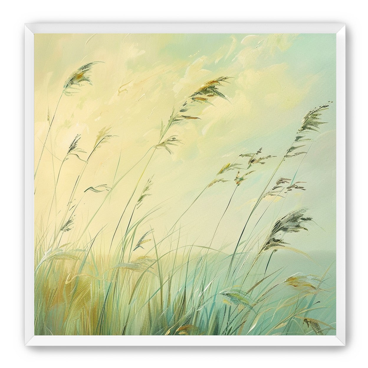 Windbent beach grass sky