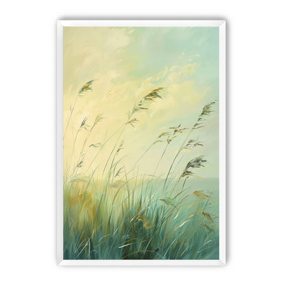 Windbent beach grass sky