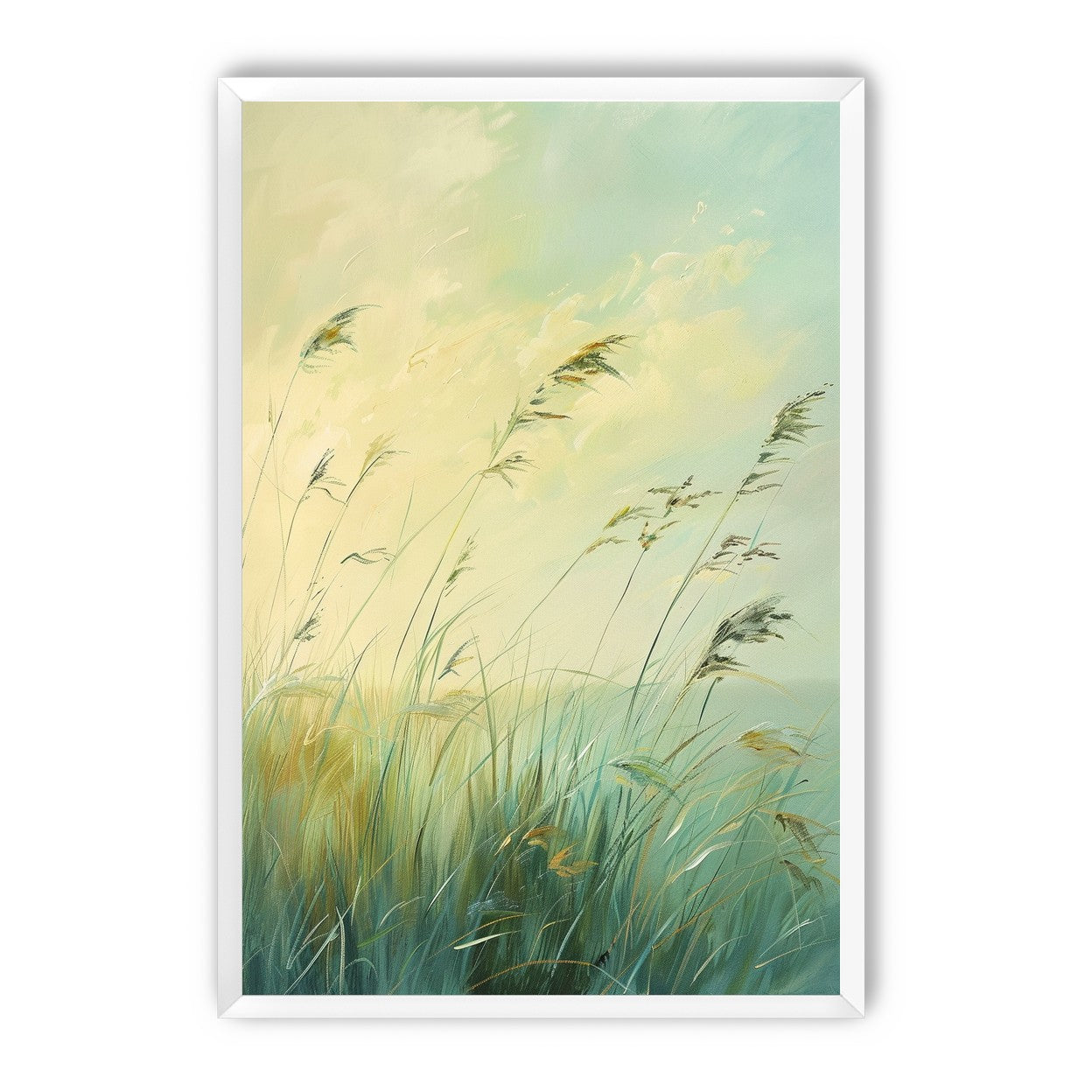 Windbent beach grass sky
