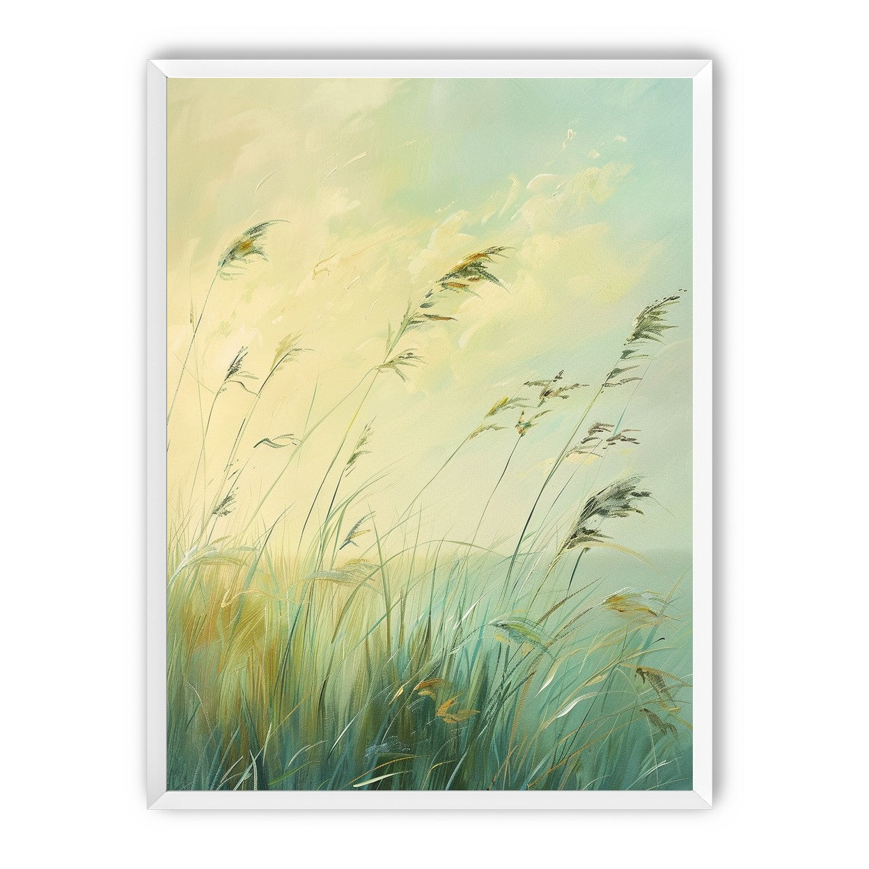 Windbent beach grass sky