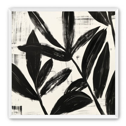Black leaves on white grain