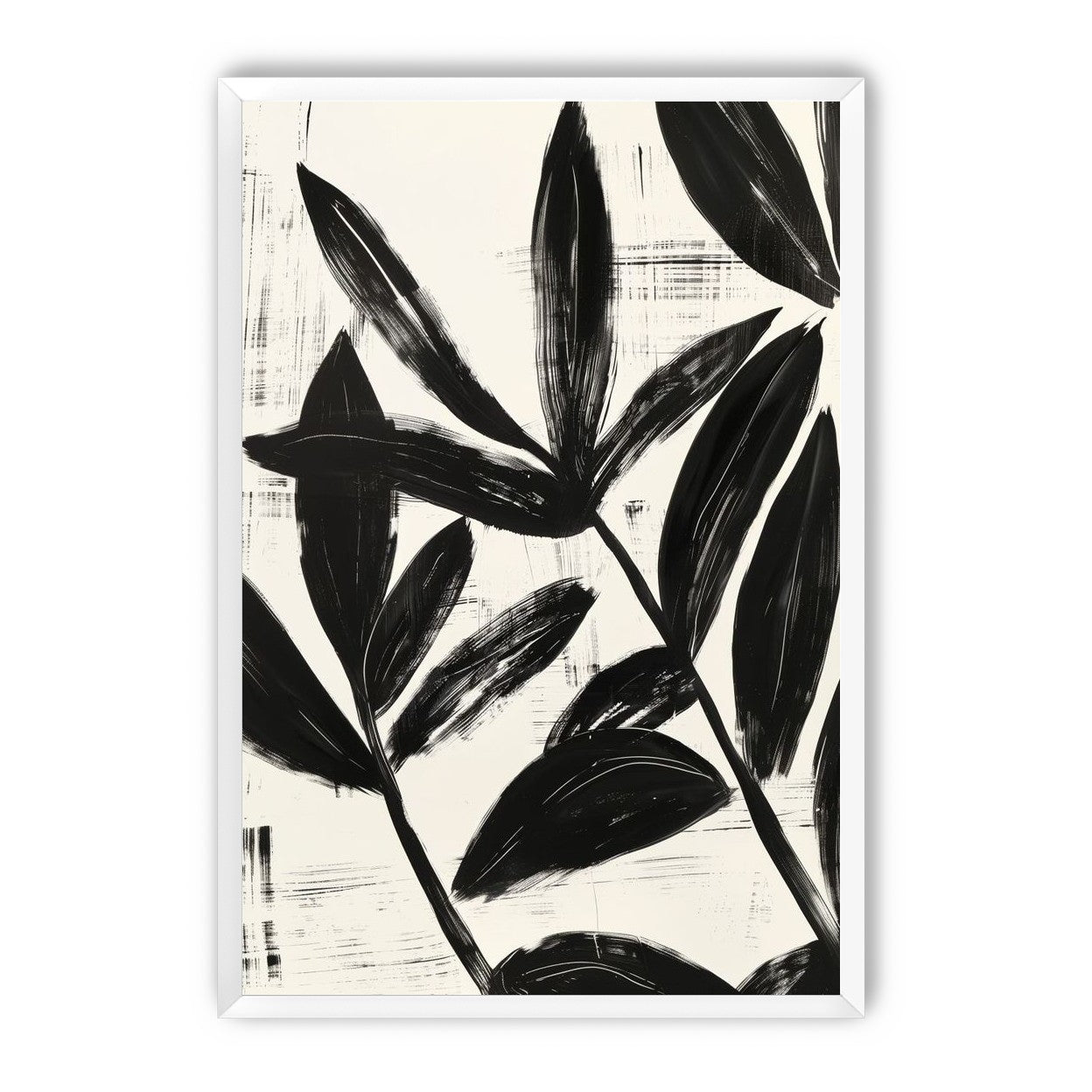 Black leaves on white grain