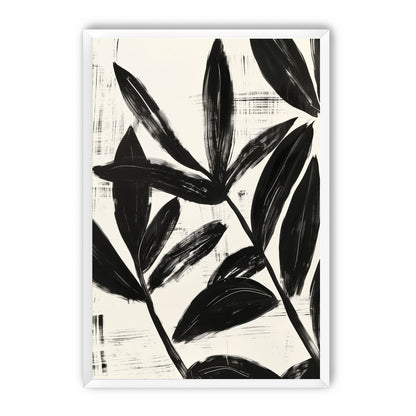 Black leaves on white grain