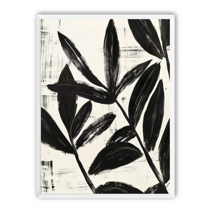 Black leaves on white grain