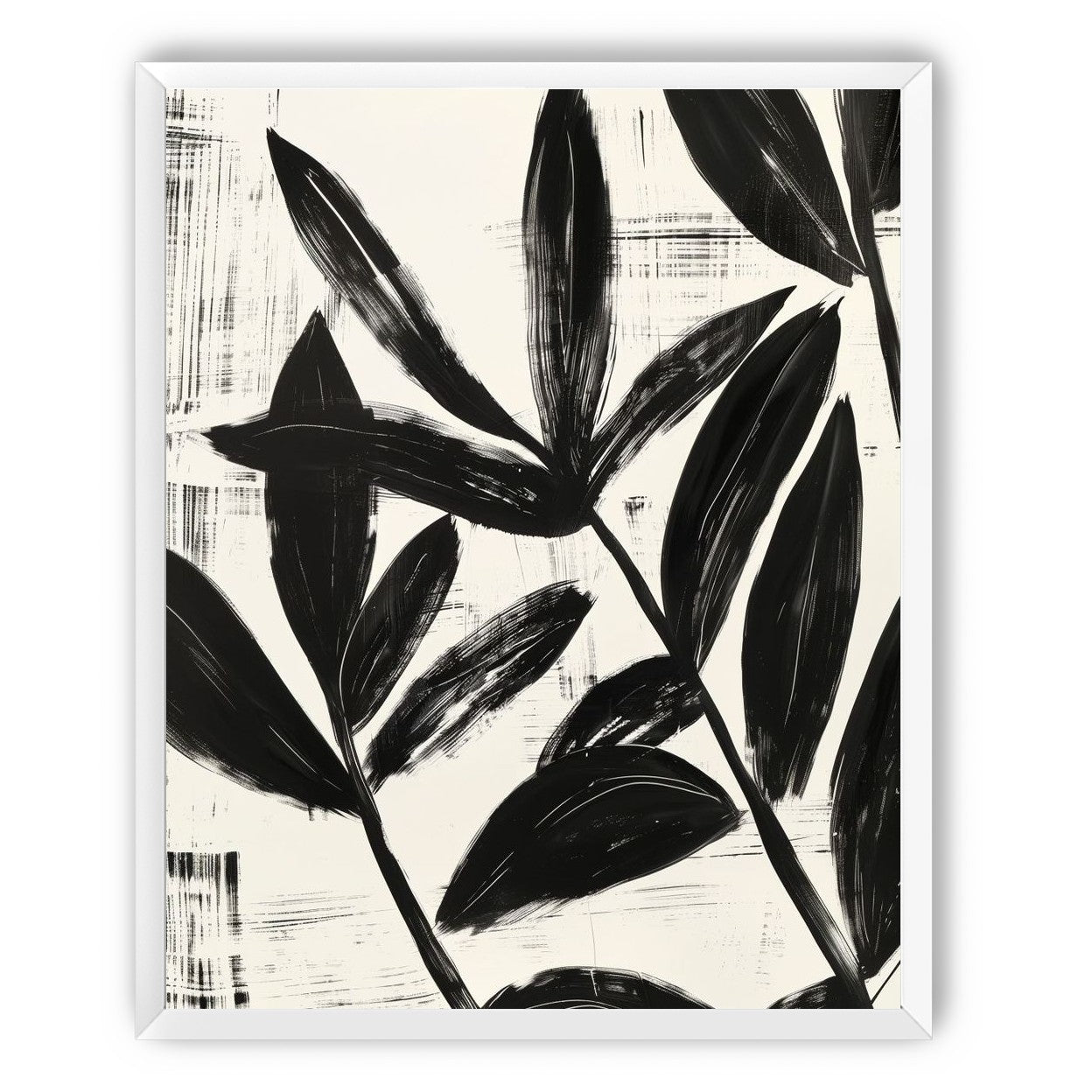 Black leaves on white grain