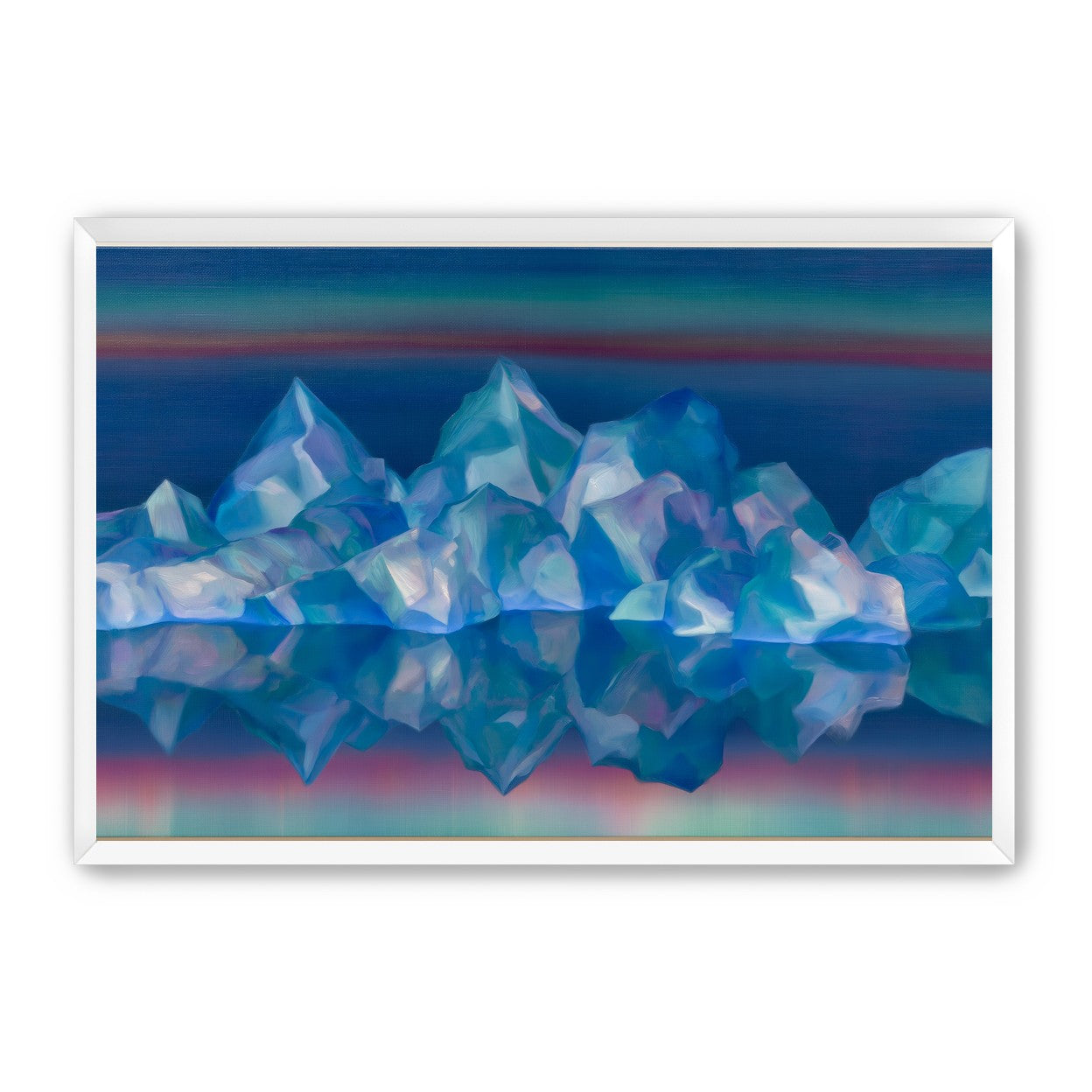 Icebergs in banded twilight