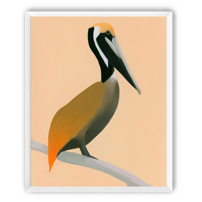 Pelican in peach light