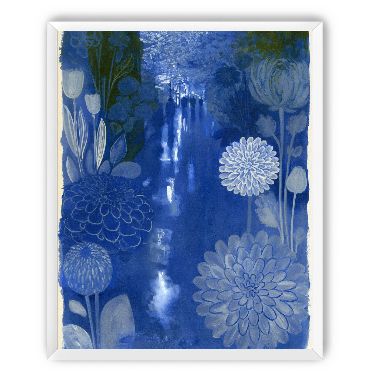 Blue garden night walk
