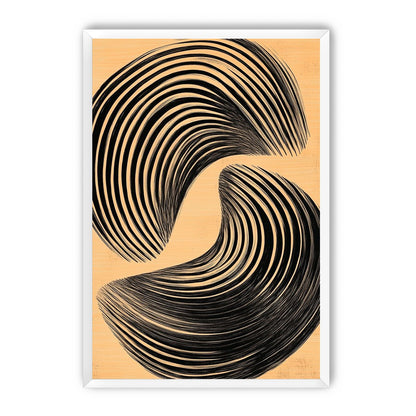 Black spiral on tan ground