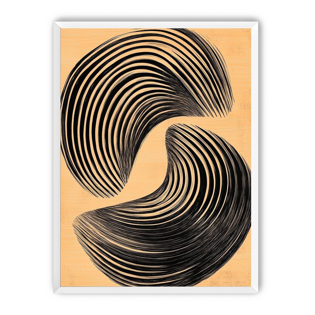 Black spiral on tan ground
