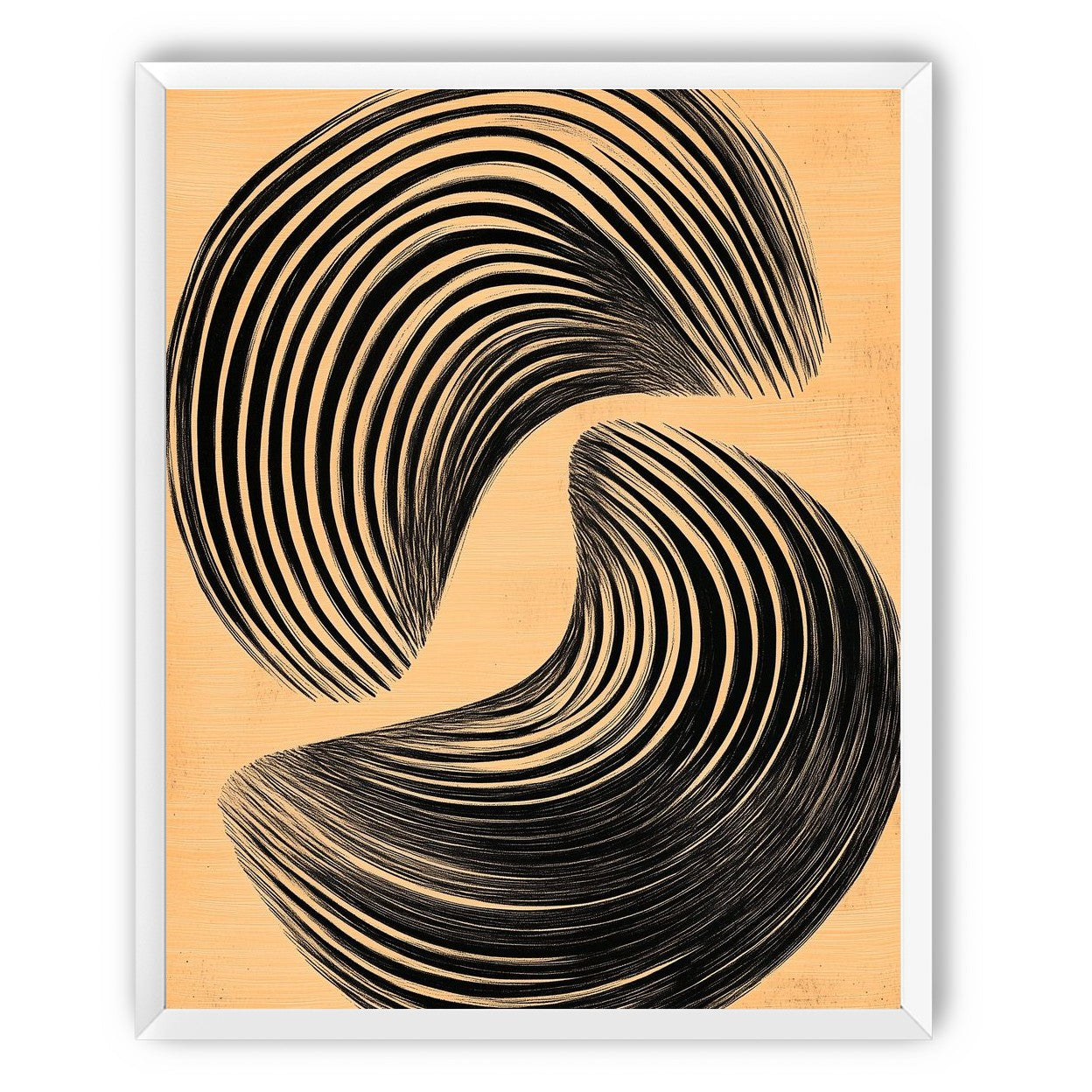 Black spiral on tan ground