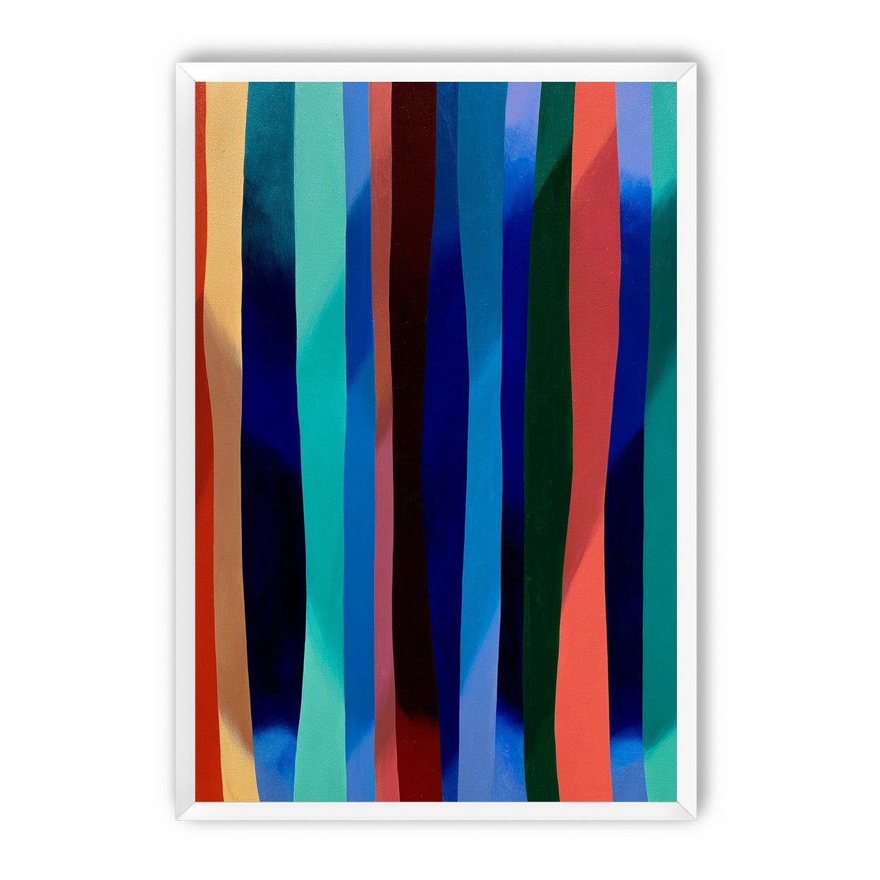 Blue shadow under bright stripes