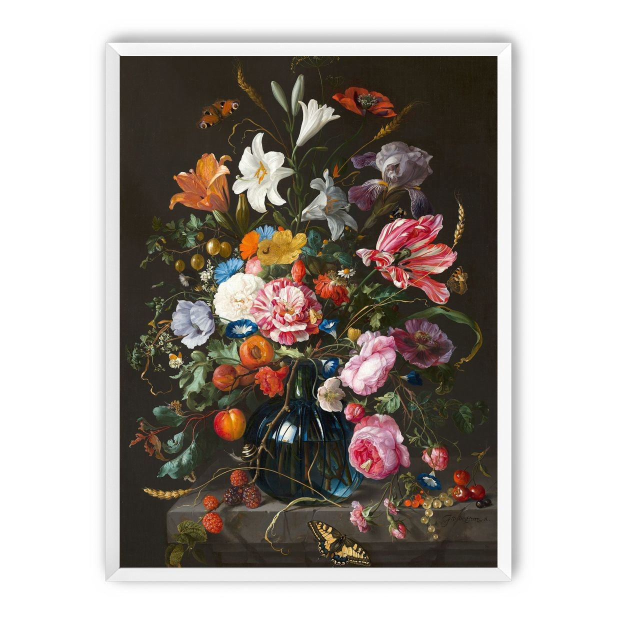 Butterflies over the blue vase