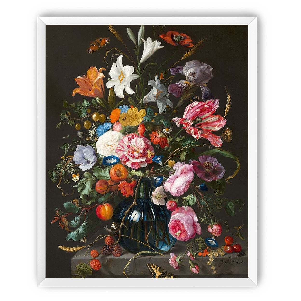 Butterflies over the blue vase