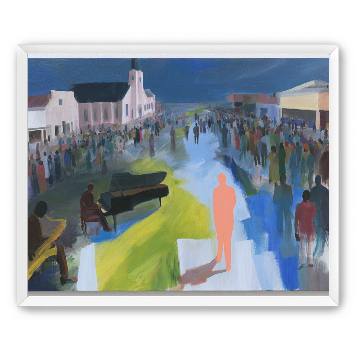 Crowd around the musicians