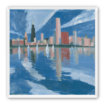Sailboats before the mirrored skyline