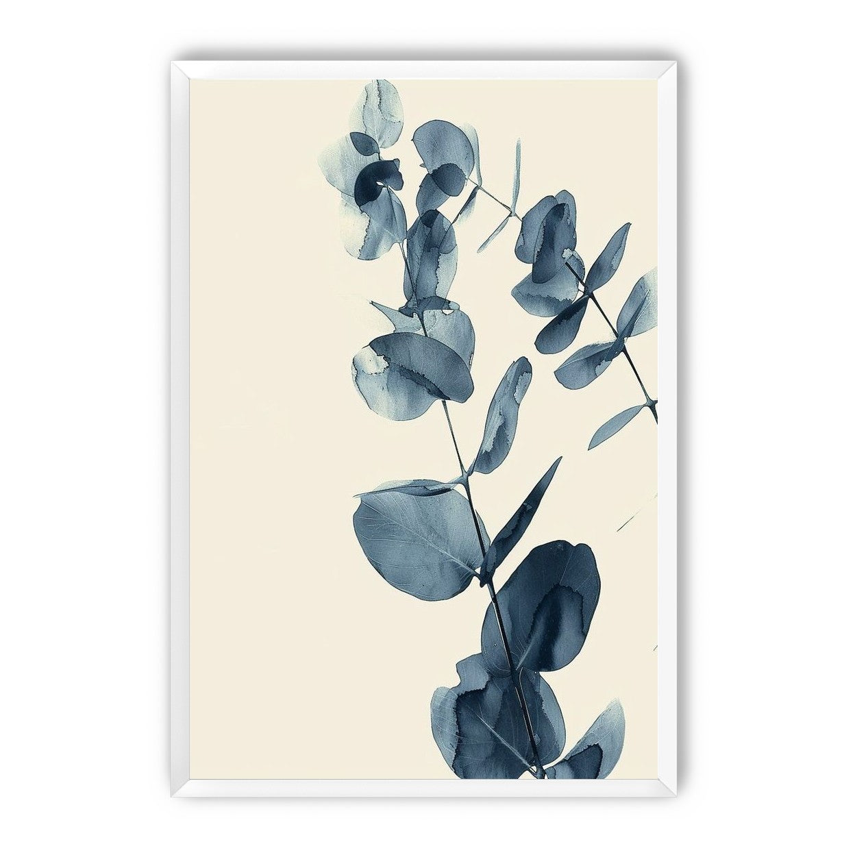 Blue eucalyptus on paper