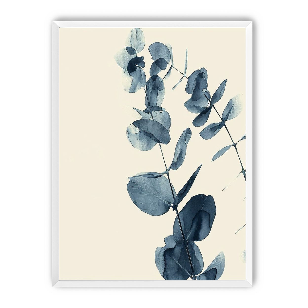 Blue eucalyptus on paper