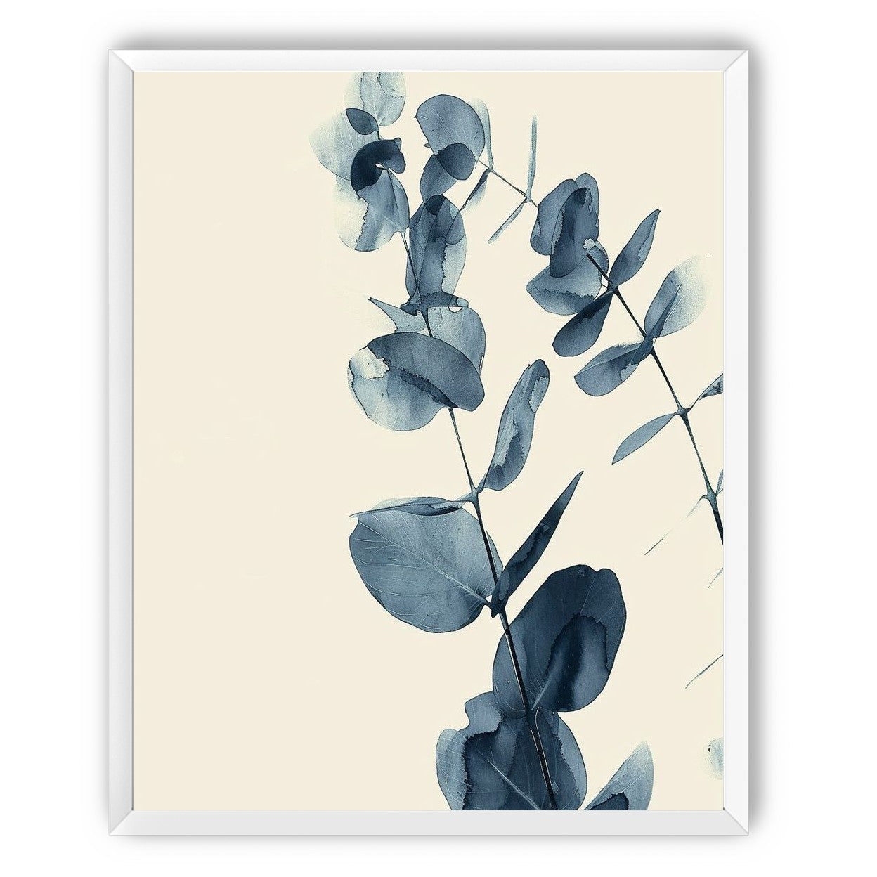 Blue eucalyptus on paper