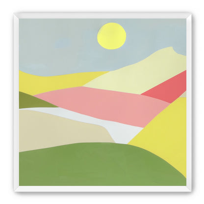 Yellow sun over red fields